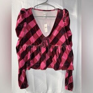 NWT Maeve for Anthropologie velvet babydoll top size S